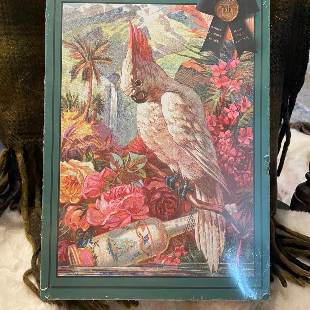 Exotic Bird Art Print with Floral Accents